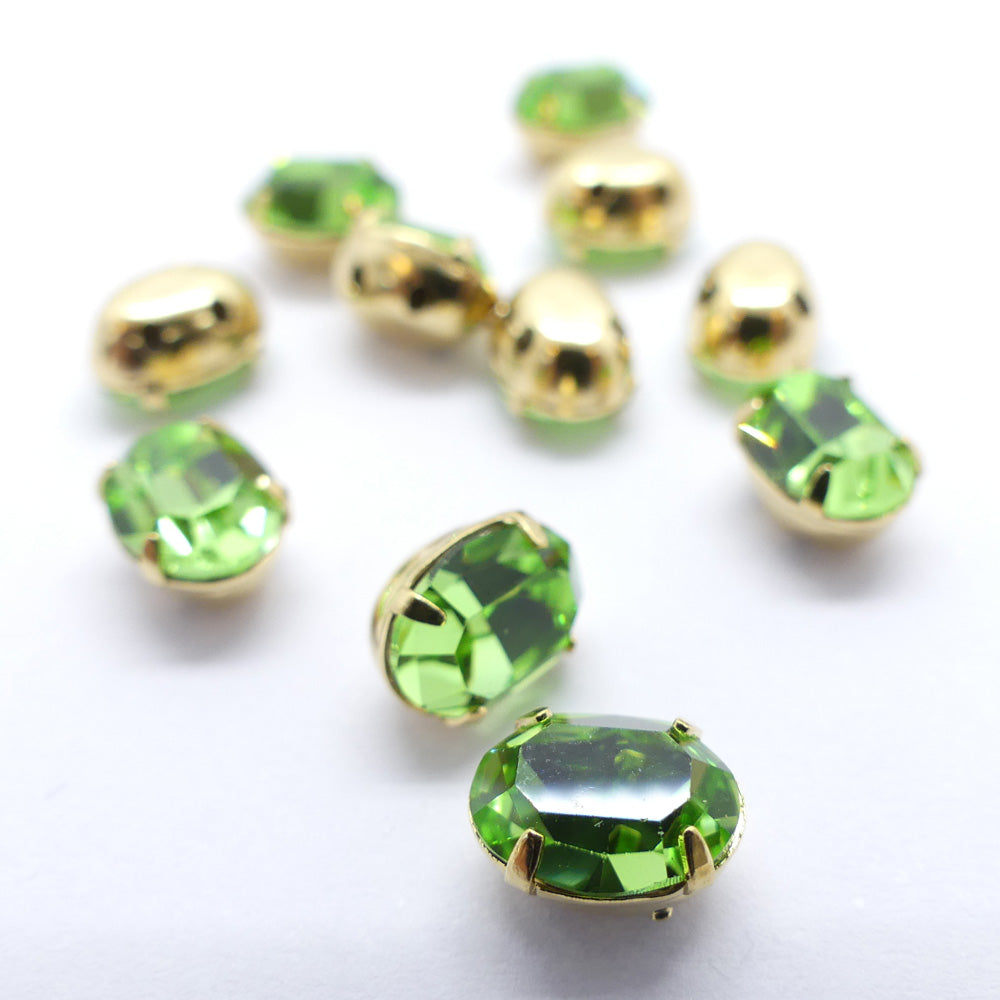Ovale monté 8 x 6  mm - Peridot (à la pièce)
