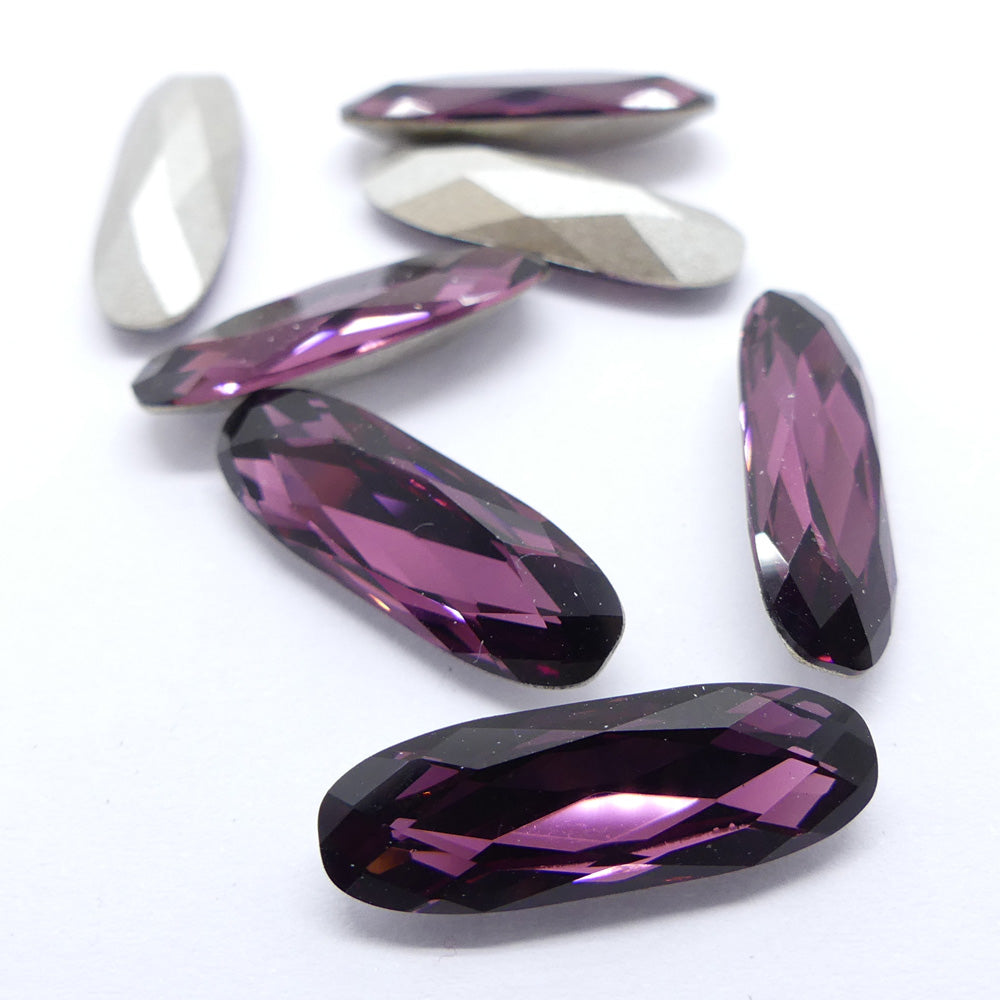 Couches ovales 21 x 7 mm - améthyste violet