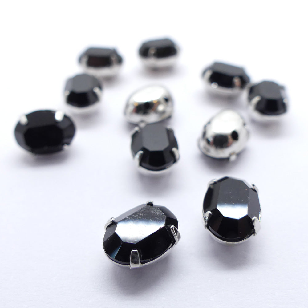 Ovale monté 8 x 6  mm - Jet (à la pièce)