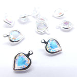Coeur monté 8.8 x 8 mm pendentif - Cristal AB (1 pce)