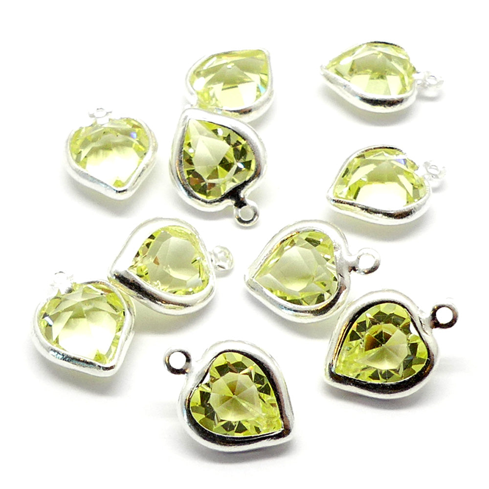 Coeur monté 8.8 x 8 mm pendentif - Jonquille (1 pce)