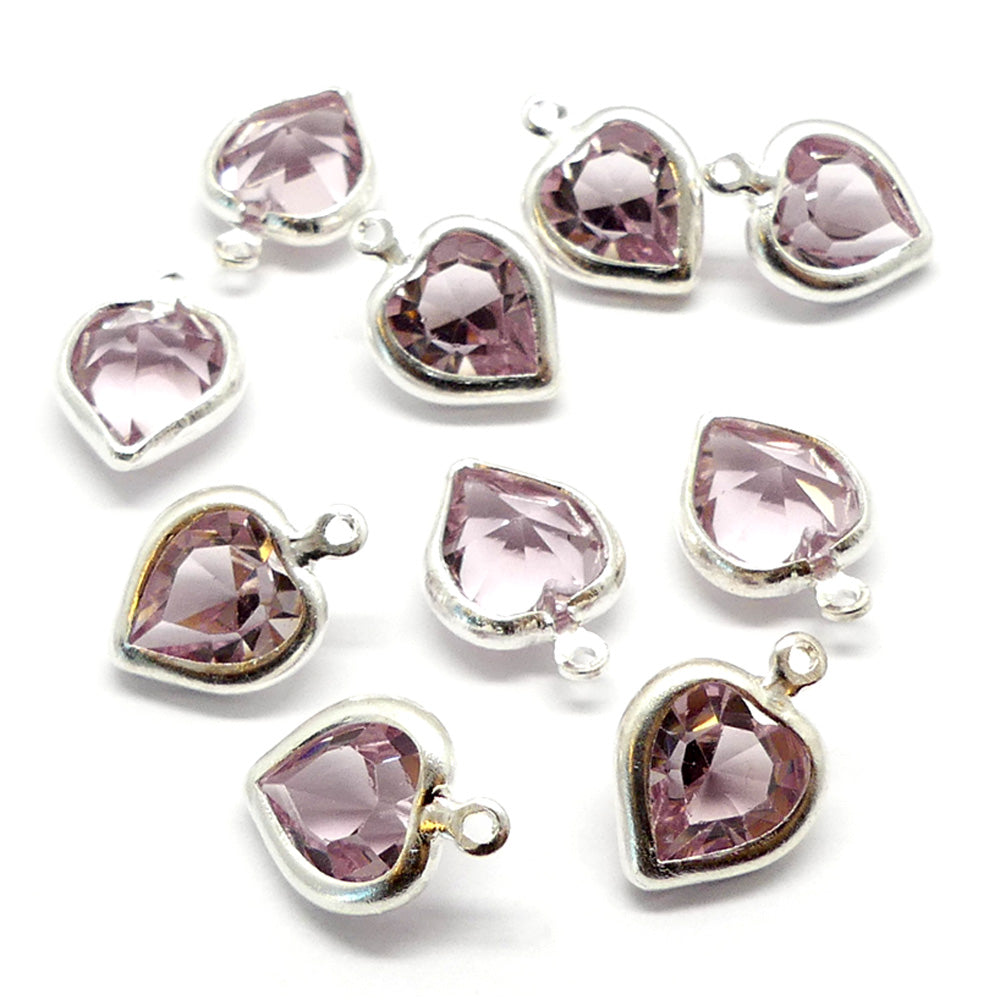 Coeur monté 8.8 x 8 mm pendentif - Améthyste clair (1 pce)