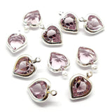 Coeur monté 8.8 x 8 mm pendentif - Améthyste clair (1 pce)