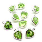 Coeur monté 8.8 x 8 mm pendentif - Peridot (1 pce)