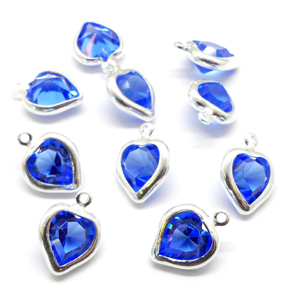 Coeur monté 8.8 x 8 mm pendentif - Saphir (1 pce)