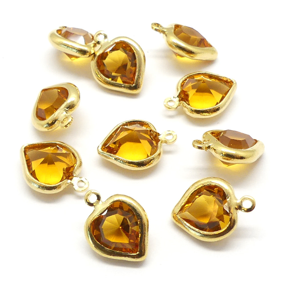 Coeur monté 8.8 x 8 mm pendentif - Topaze (1 pce)