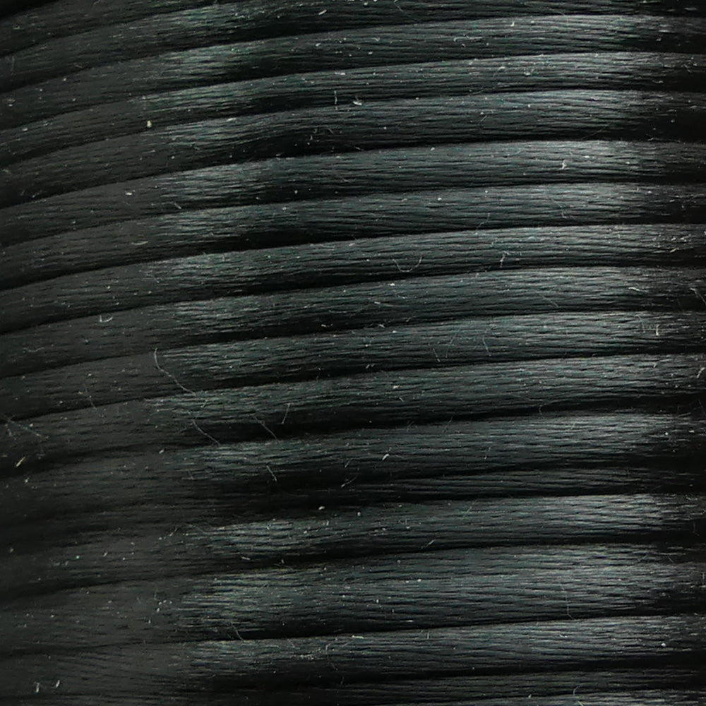 Cordon de satin - Noir 3 mm (à la pièce)
