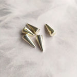 Perle Pointe en verre pressé - Plaqué argent - 1 pce