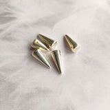 Perle Pointe en verre pressé - Plaqué argent - 1 pce