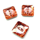 Bouton carré 12 - Rose - Orange - Padparadscha (1 pce)
