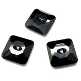 Bouton carré 16 - Noir - Jet (1 pce)
