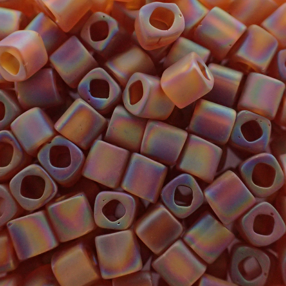 Toho - Cube 4 - Trans Rainbow Frosted Smoky Topaz 