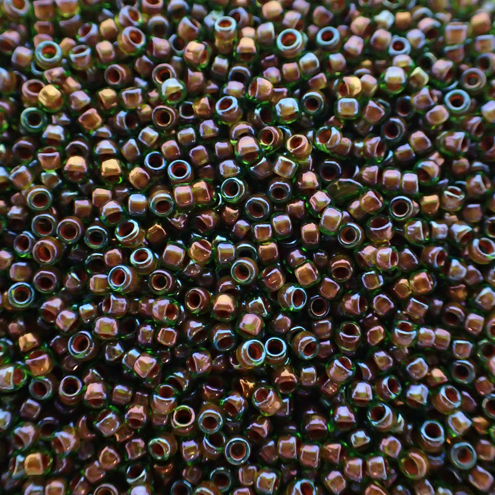 Toho - Mini Rocaille 15 - Peridot Oxblood  