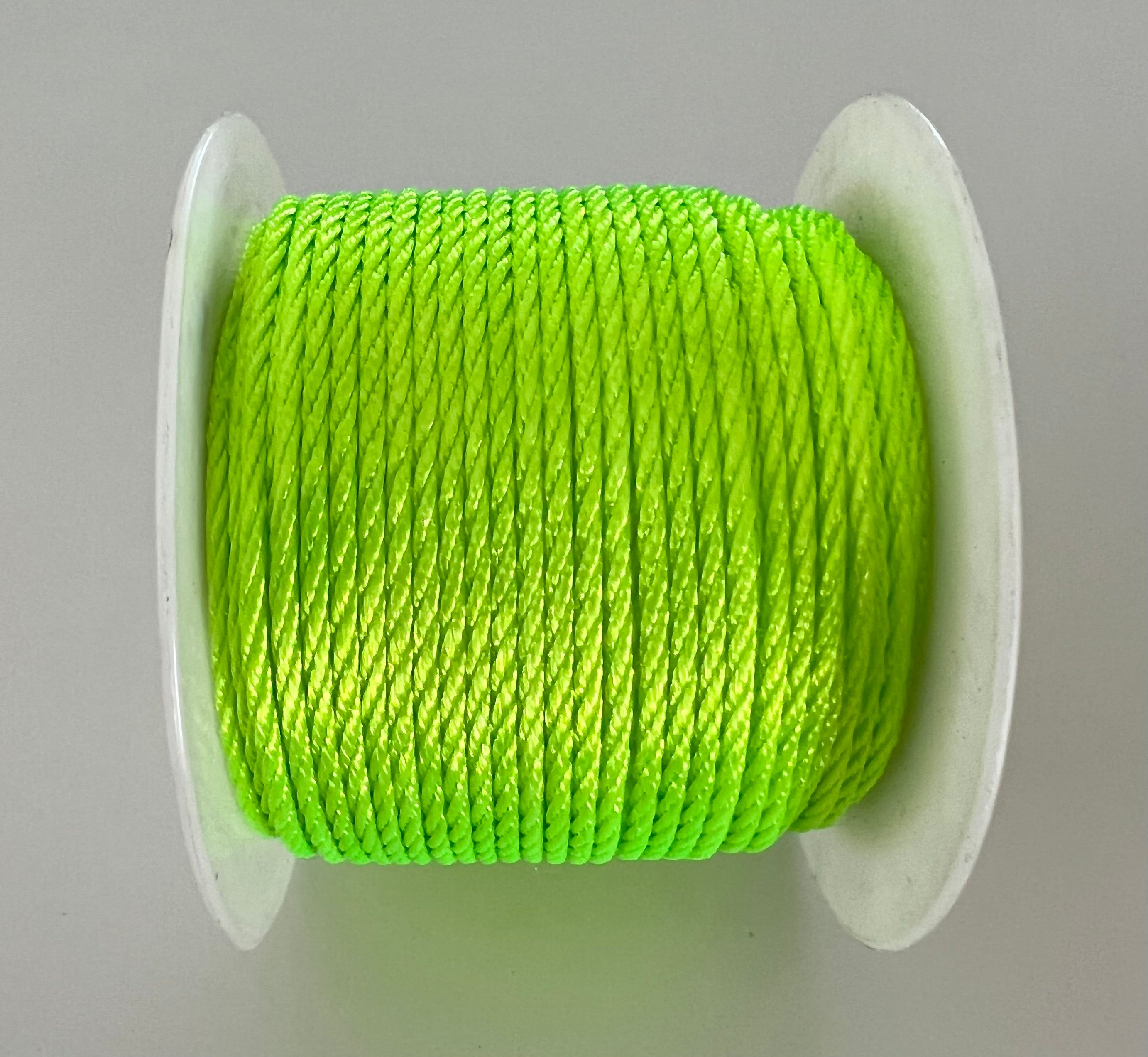 Cordon de Nylon - Vert Fluo 2 mm (au mètre)