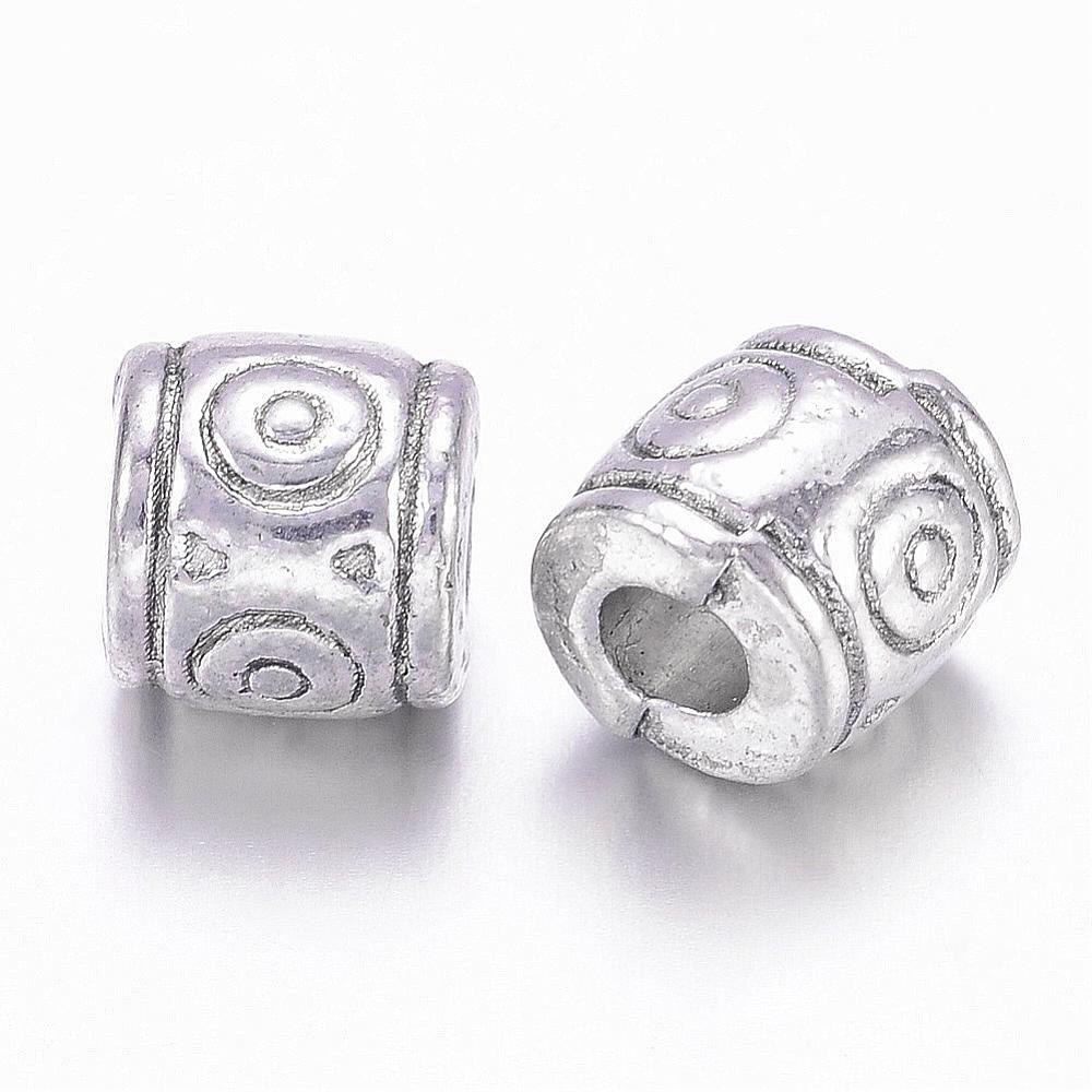 Perle de style tibétain - Colonne - argent antique ( 5 pces )