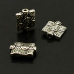 Perle Rectangulaire 12x10 mm -Argenté (10 pces)