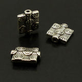 Perle Rectangulaire 12x10 mm -Argenté (10 pces)