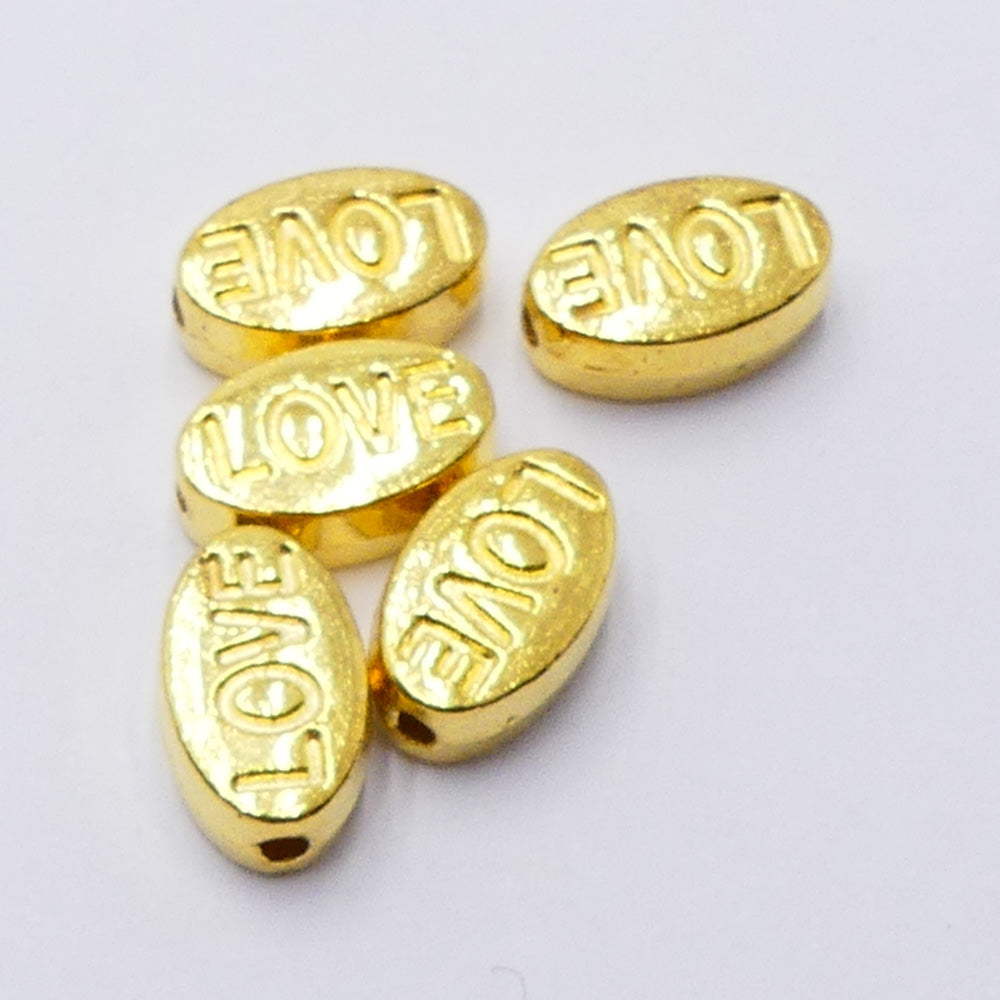 Perle Love 10 mm - Dorée (5 pces)