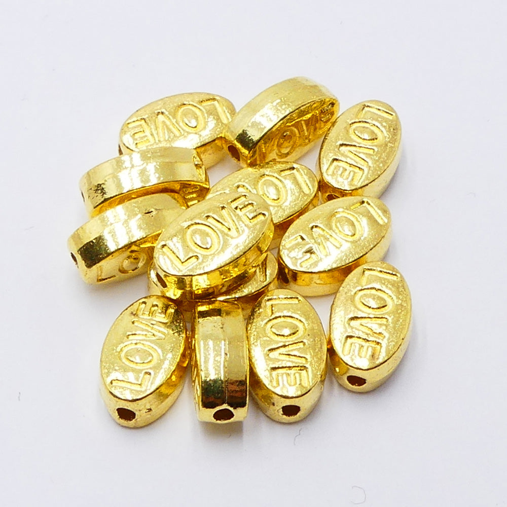 Perle Love 10 mm - Dorée (5 pces)