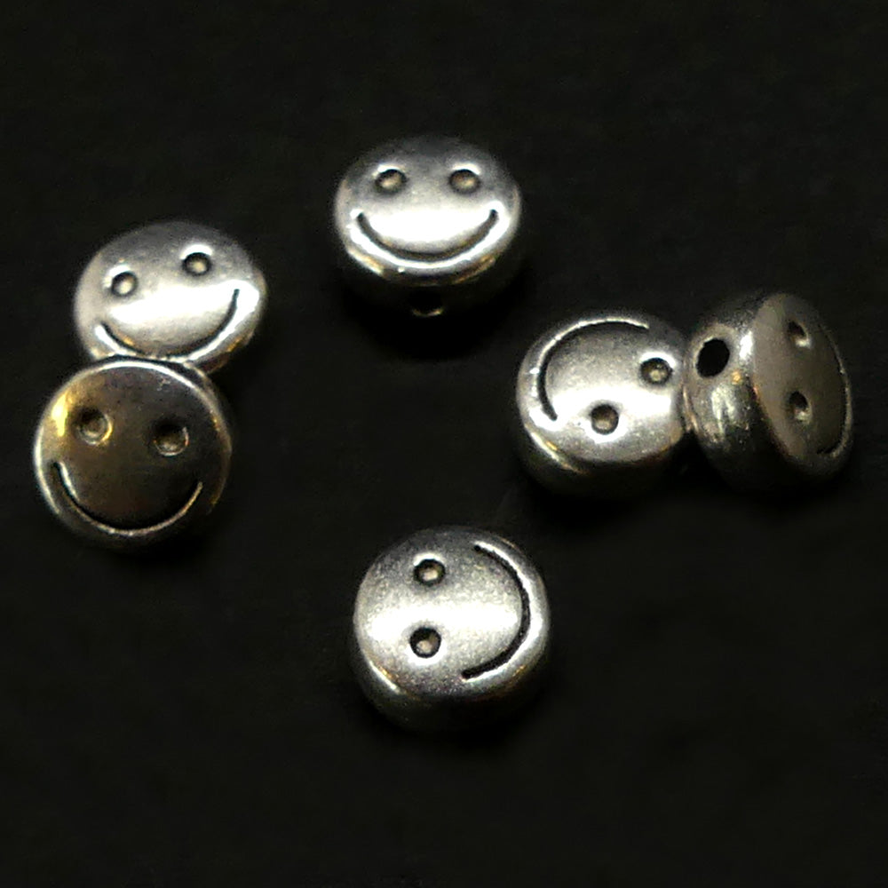 Perle Smiley 6 mm - Argenté (10 pces) 