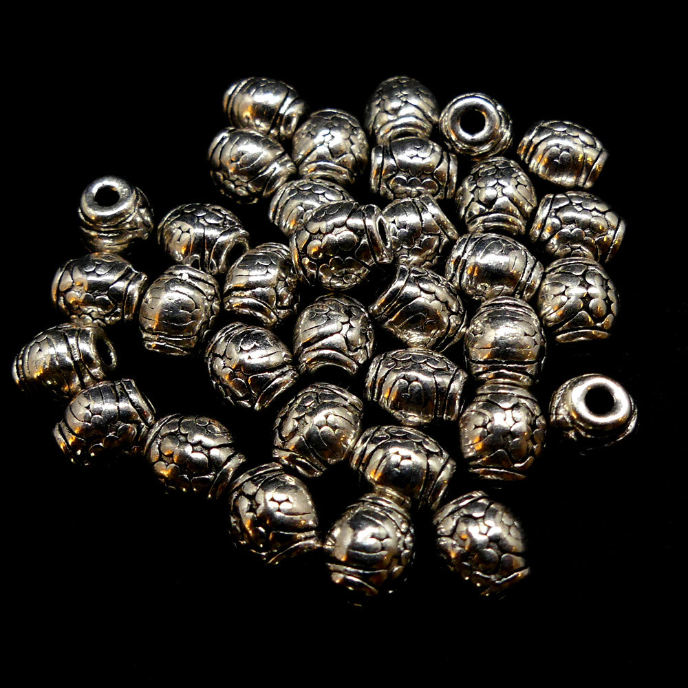 Tambour 6 x 6 mm - Argenté (10 pièces)