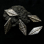 Tube losange  21 mm  - Argenté (5 pièces)