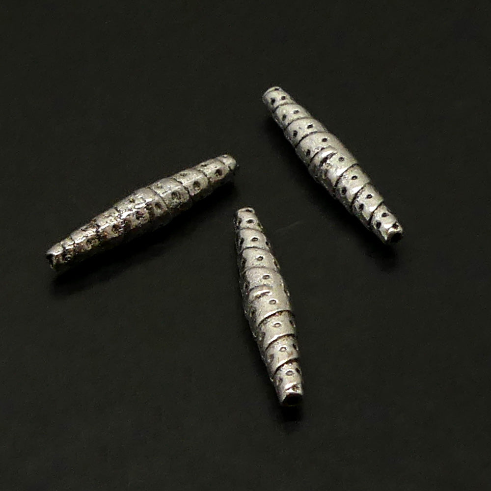 Tube "Roulé" style Tibet 25 mm - Argent antique ( 10 pces)