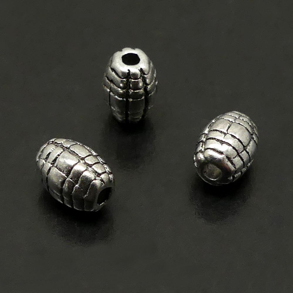 Perle grenade style Tibétain - Argent antique (10 pces)