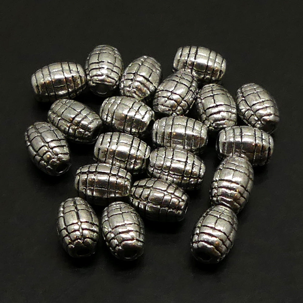 Perle grenade style Tibétain - Argent antique (10 pces)