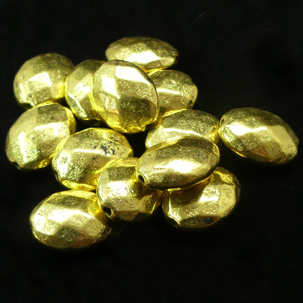 Perle Ovale 14 mm -  Doré (5 pces)