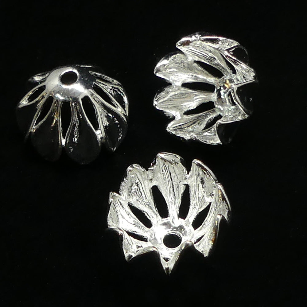 Couvre-Perle fleur 16 mm - Argenté (à la pièce)