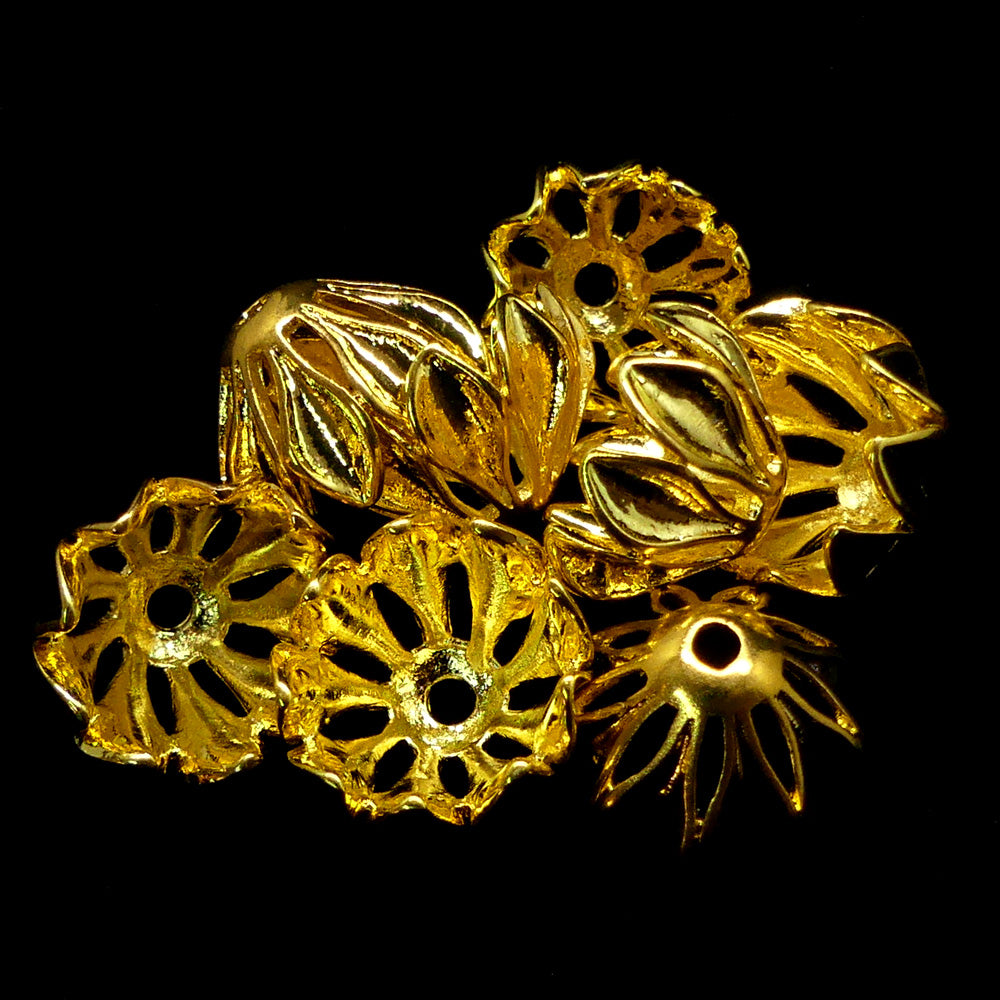 Couvre-Perle fleur 16 mm - Doré (1 pce)