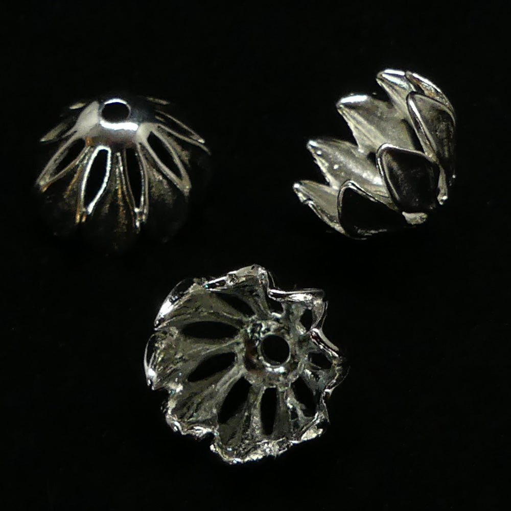Couvre-Perle fleur 16 mm - Argent antique (1 pce)