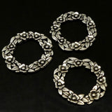 Passant Couronne de Fleur en argent Vieilli    (1 pce)