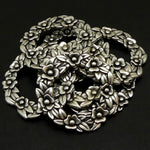 Passant Couronne de Fleur en argent Vieilli    (1 pce)