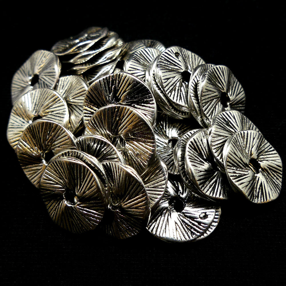 Rondelle Plate Argentée (10 pces)