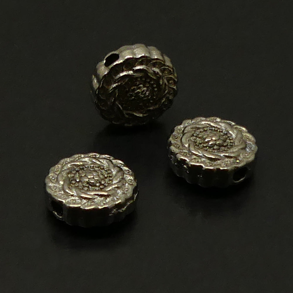 Perle ronde style Tibet (10 pces)