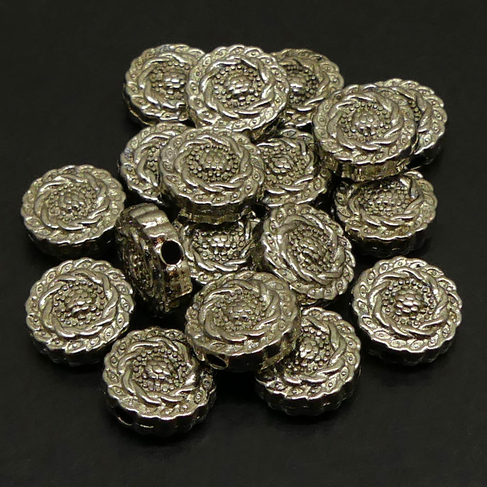 Perle ronde style Tibet (10 pces)