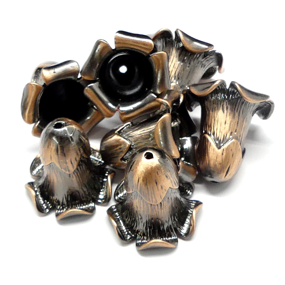 Couvre-Perle fleur 20 mm cuivré (à la pièce)