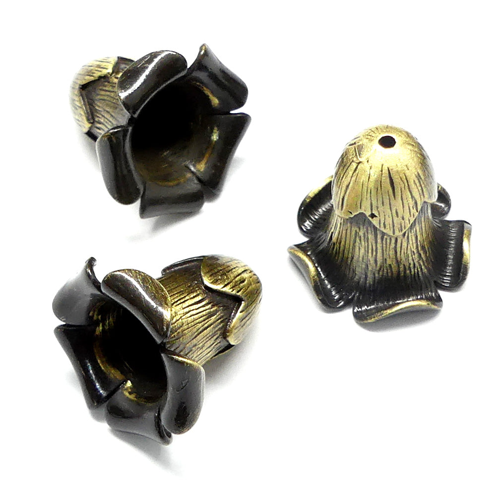 Couvre-Perle fleur 20 mm bronze (à la pièce)