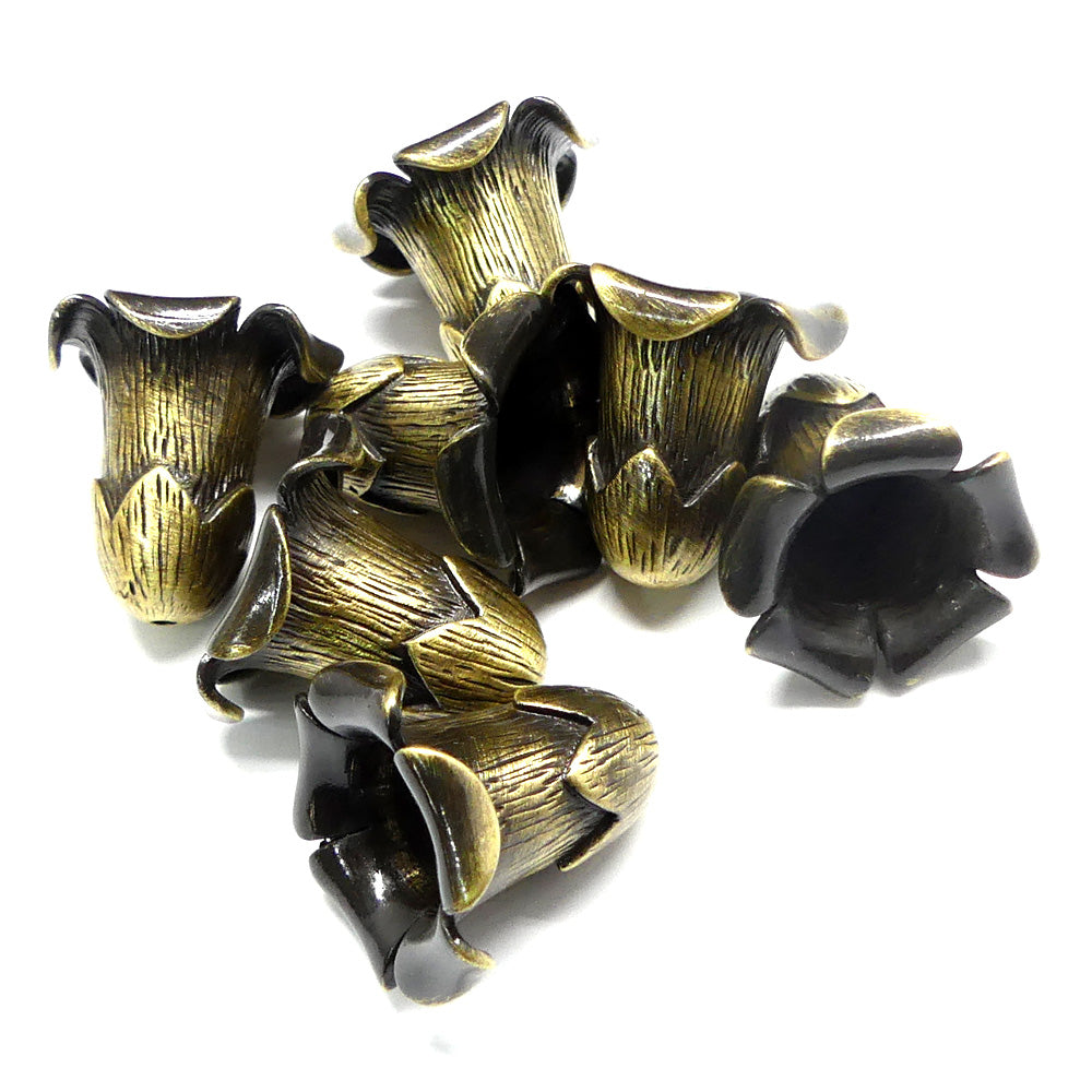 Couvre-Perle fleur 20 mm bronze (à la pièce)