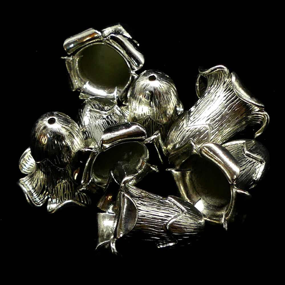 Couvre-Perle fleur 20 mm platine (à la pièce)