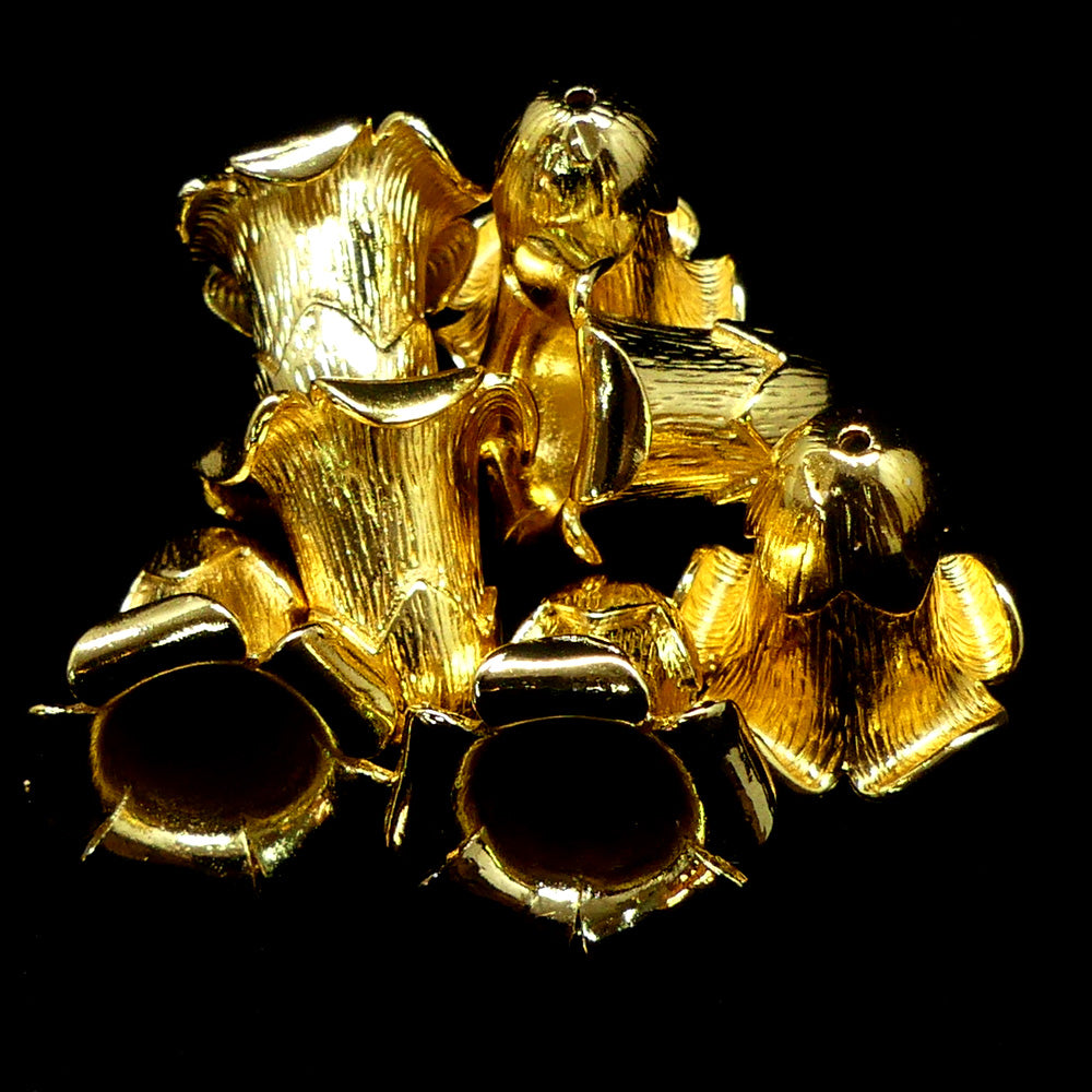 Couvre-Perle fleur 20 mm doré (à la pièce)