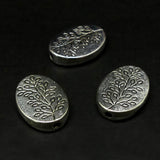 Perle ovale plate arbre style Tibet (10 pces)