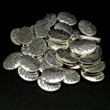 Perle ovale plate arbre style Tibet (10 pces)