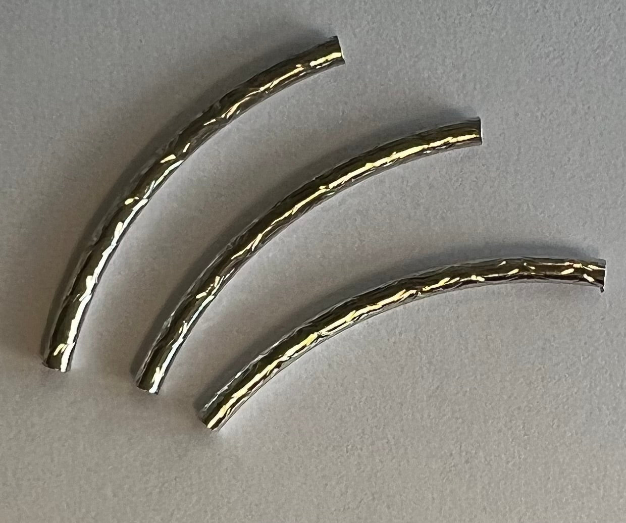 Tube courbé en laiton Argent 30 mm (2 pces)