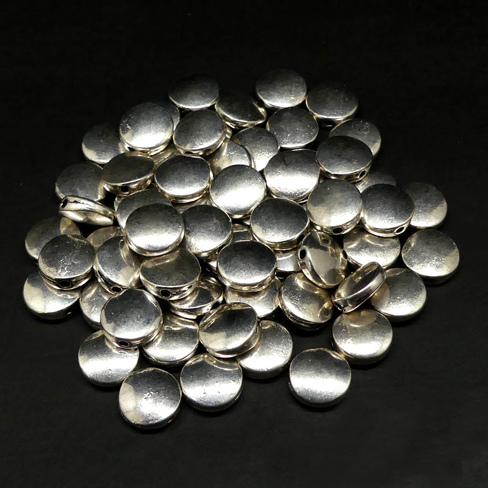 Perle ronde platte 9 mm style Tibet (10 pces)