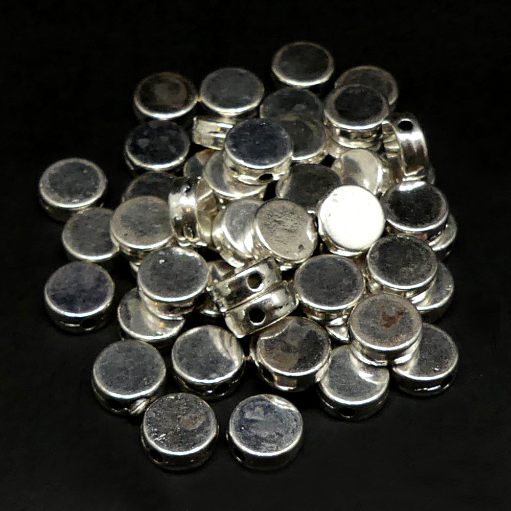 Perle ronde platte 7 mm style Tibet (20 pces)