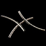 Tube courbé en laiton argenté 45 mm (2 pces)