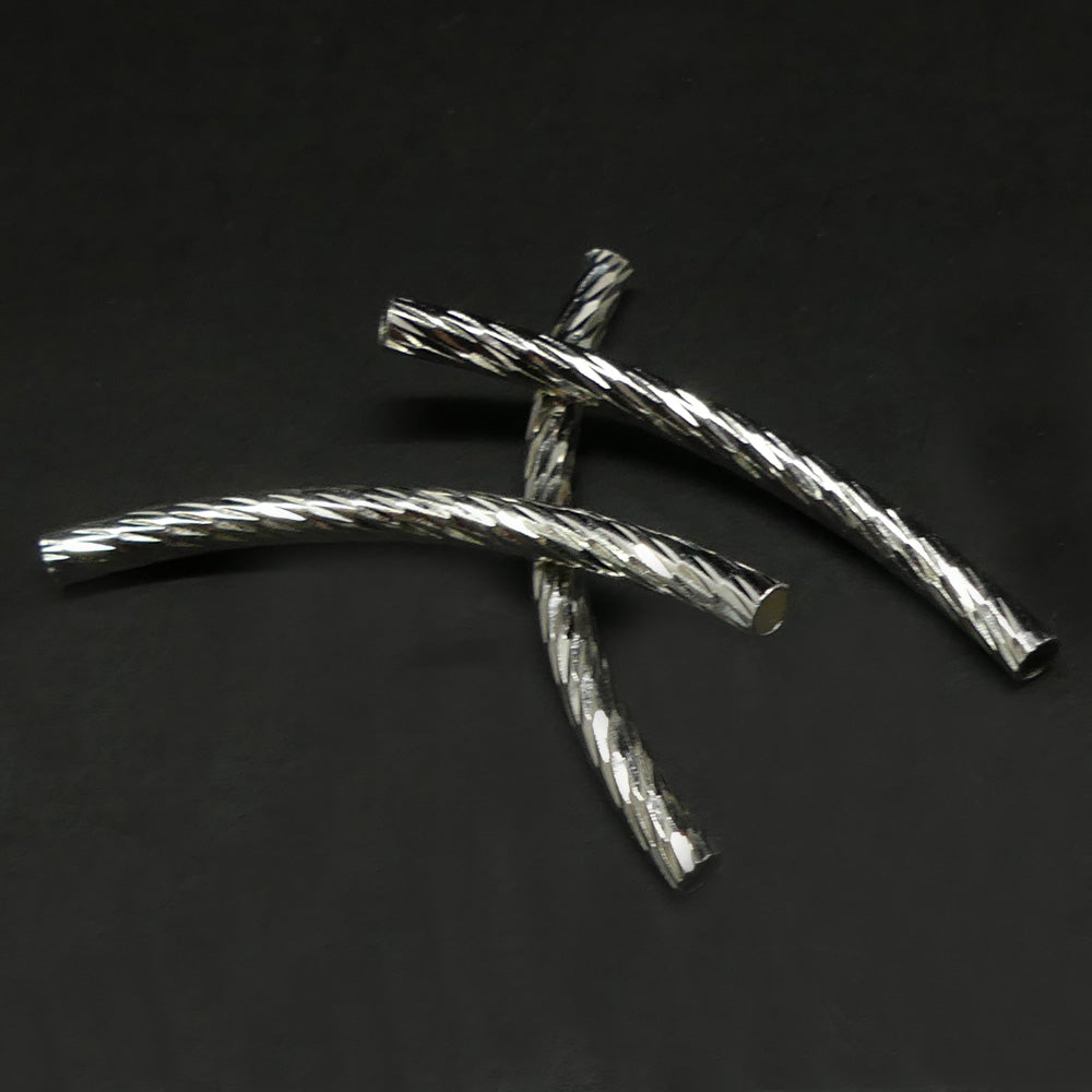 Tube courbé en laiton argenté 45 mm (2 pces)